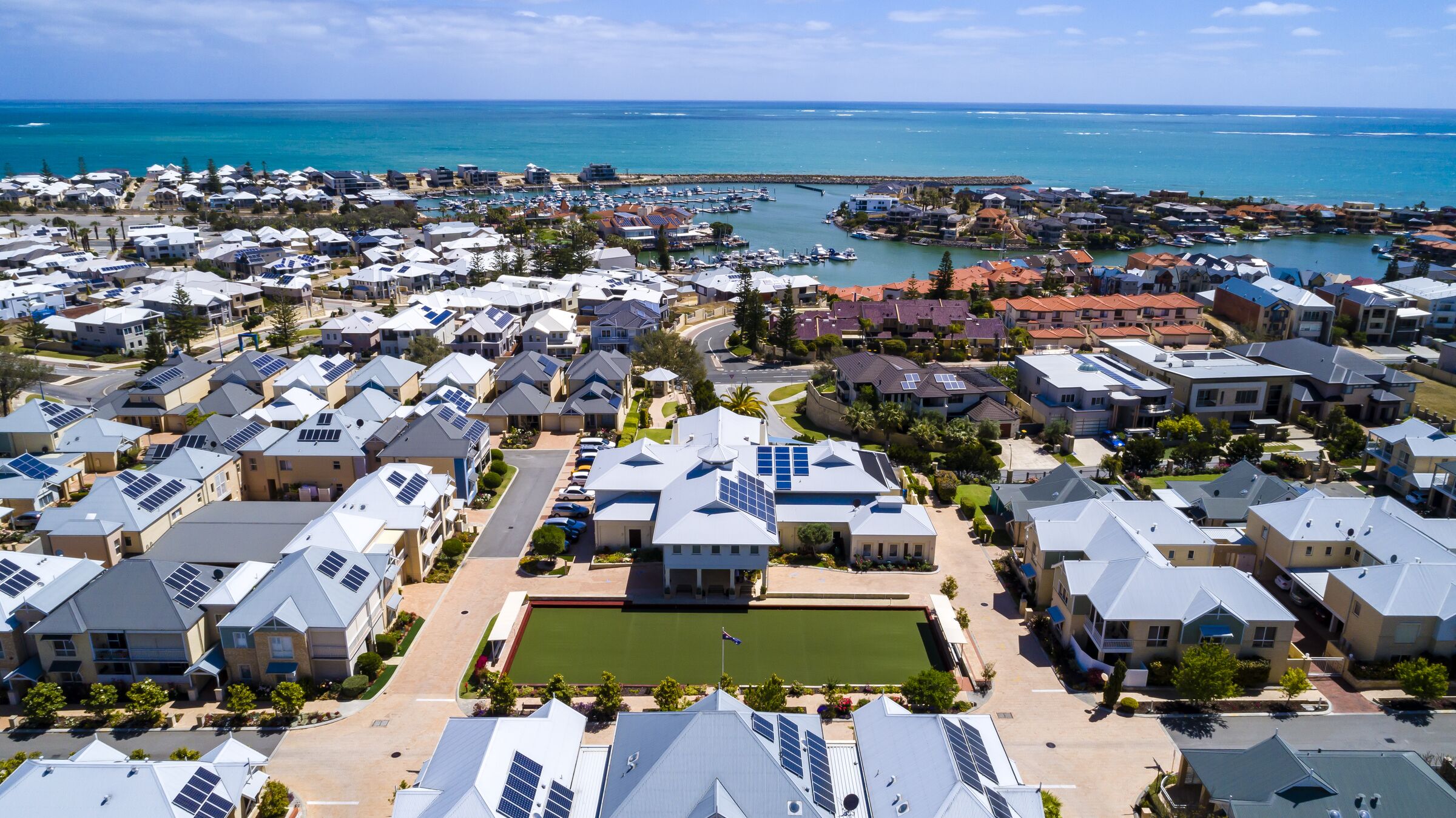 Aerial photo of Harbourside Village Mindarie