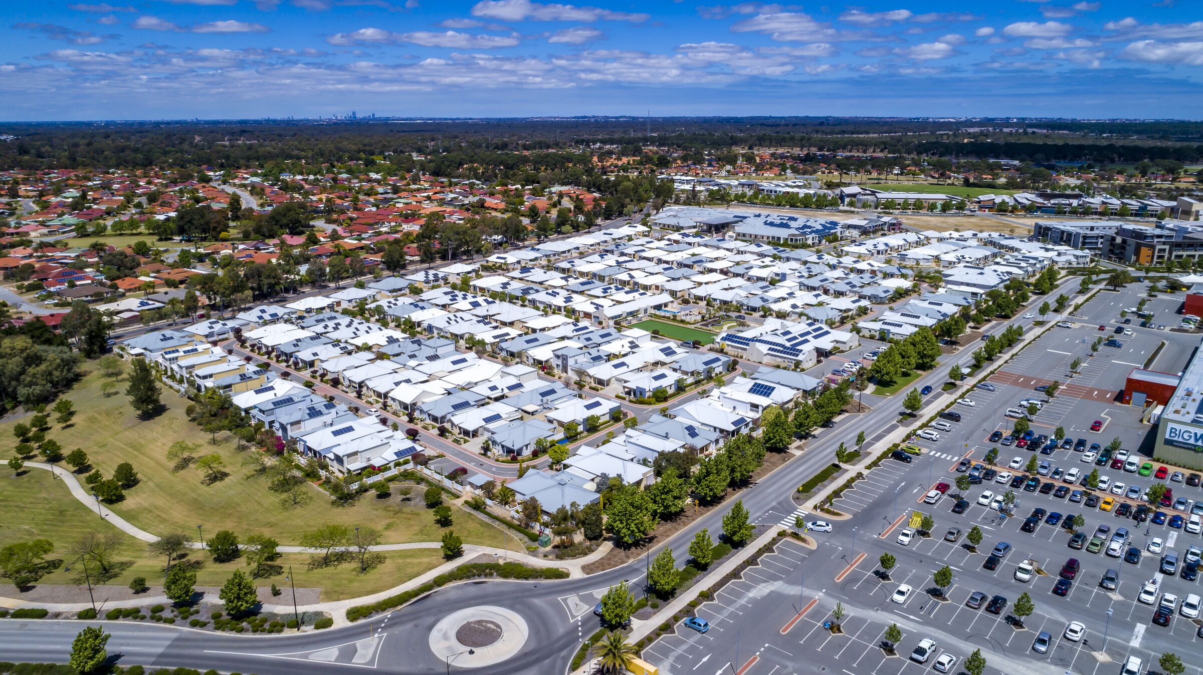 Aerial photo of Parkland Villas Ellenbrook