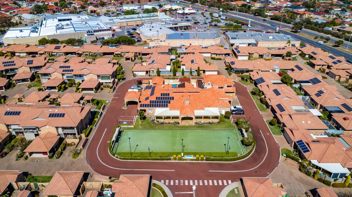 Aerial photo of Timberside Villas