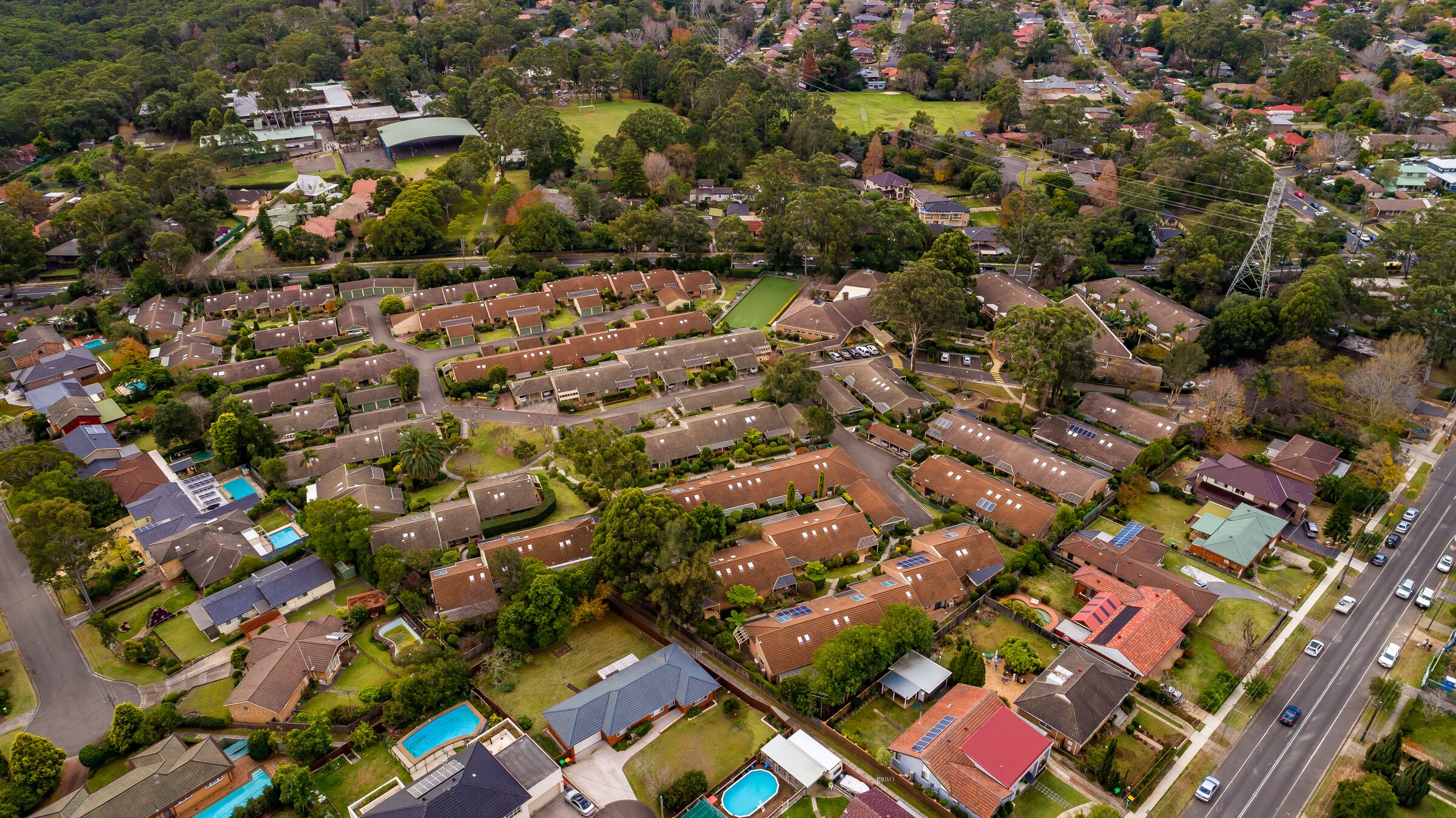 Aerial photo of Lutanda Manor