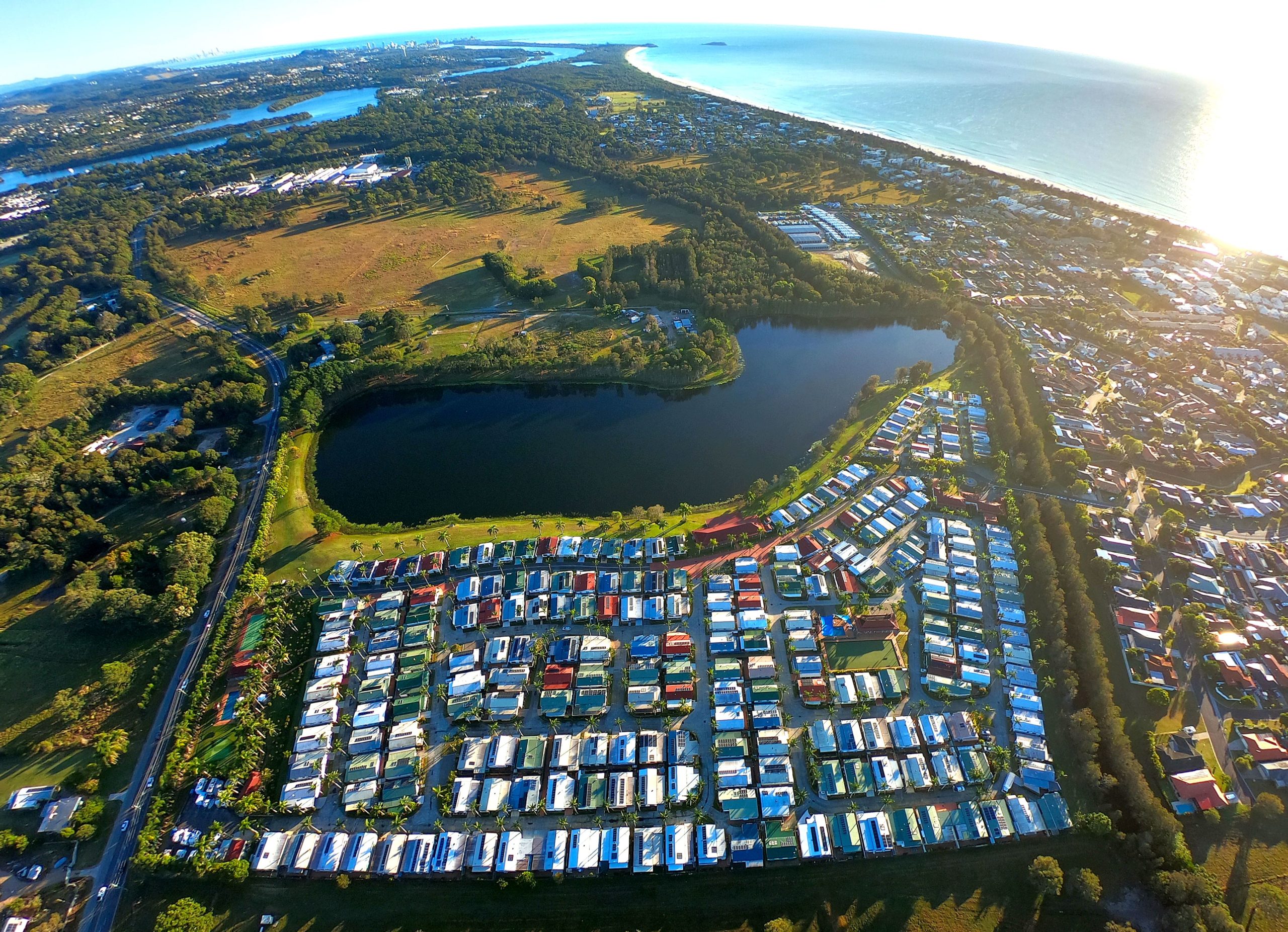 Aerial photo of Noble Lakeside Park